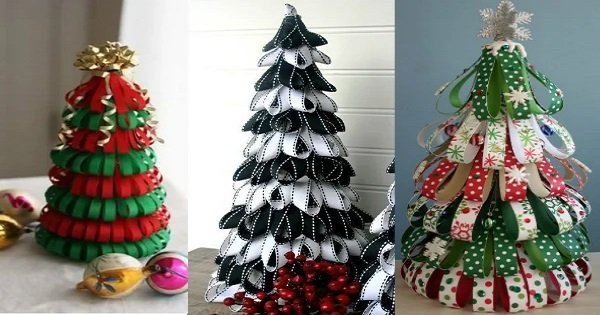 3 Modelos de Árvore de Natal com Fita Super Fáceis de Fazer | Revista  Artesanato