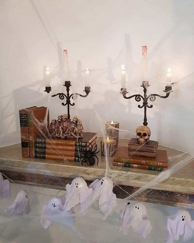 decoração halloween com material reciclado