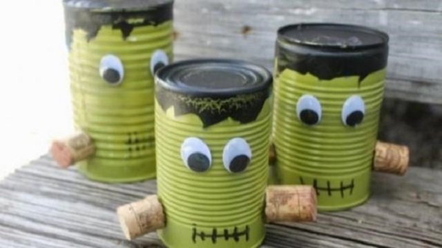 ideias halloween com material reciclado