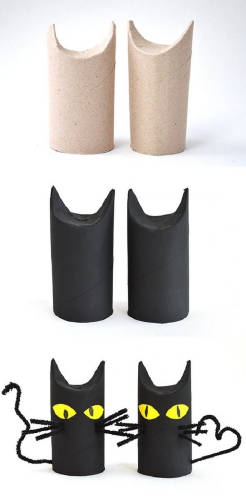 enfeites de Halloween com material reciclado