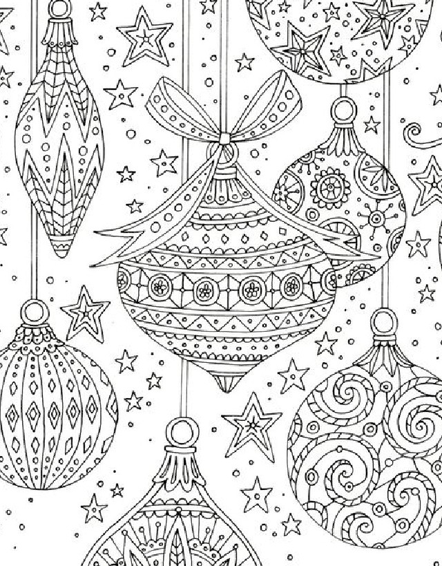 Desenhos de bolas de Natal para colorir