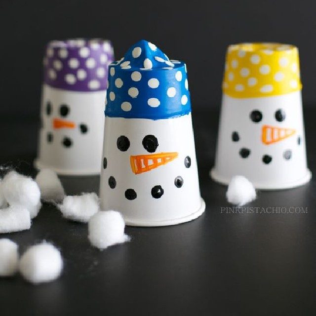 boneco de neve de copo descartável passo a passo