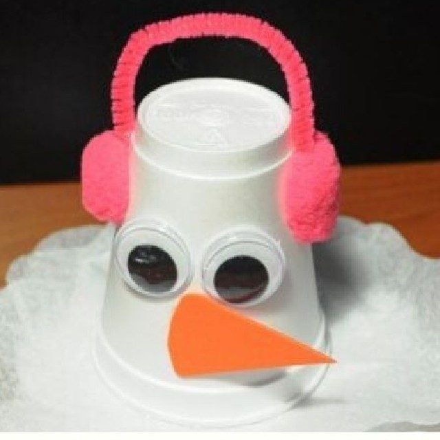 boneco de neve copo descartavel passo a passo