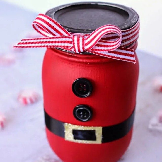 enfeites de natal com potes de vidro