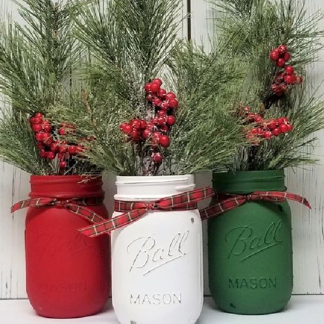 potes de natal decorados