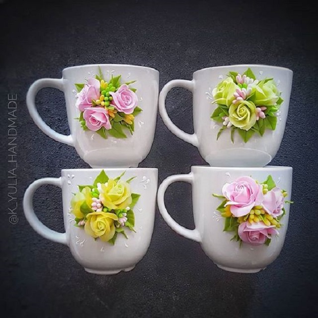 caneca decorada com biscuit