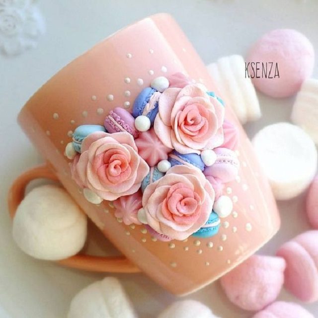 como decorar caneca com biscuit