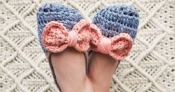 Pantufa de Crochê com Fio de Malha: Passo a Passo + 7 Gráficos para Baixar