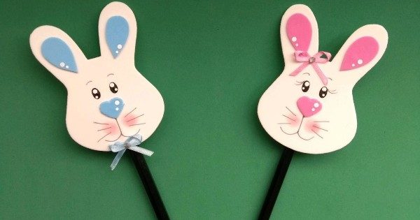Ponteira de Lápis em EVA para Páscoa: 18 Lembrancinhas com Passo a Passo