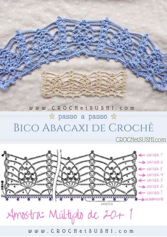 ponto abacaxi de croche