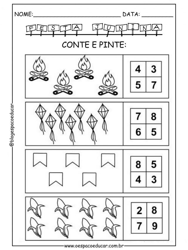 Atividade maternal: 50 atividades maternal 1 e 2 para imprimir e colorir