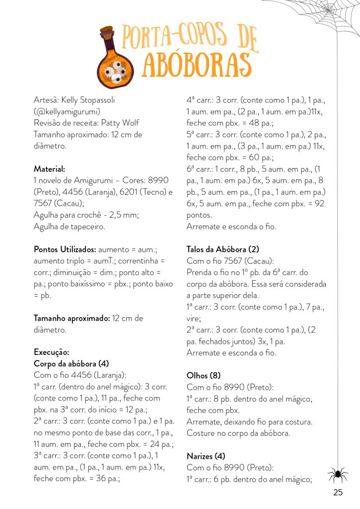 receitas de amigurumi halloween