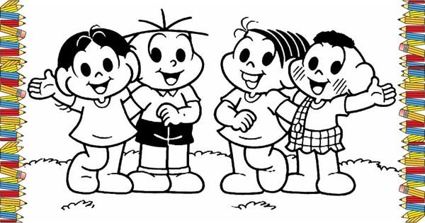 50 Desenhos para Colorir em Folhas A4 Soltas Turma da Mônica