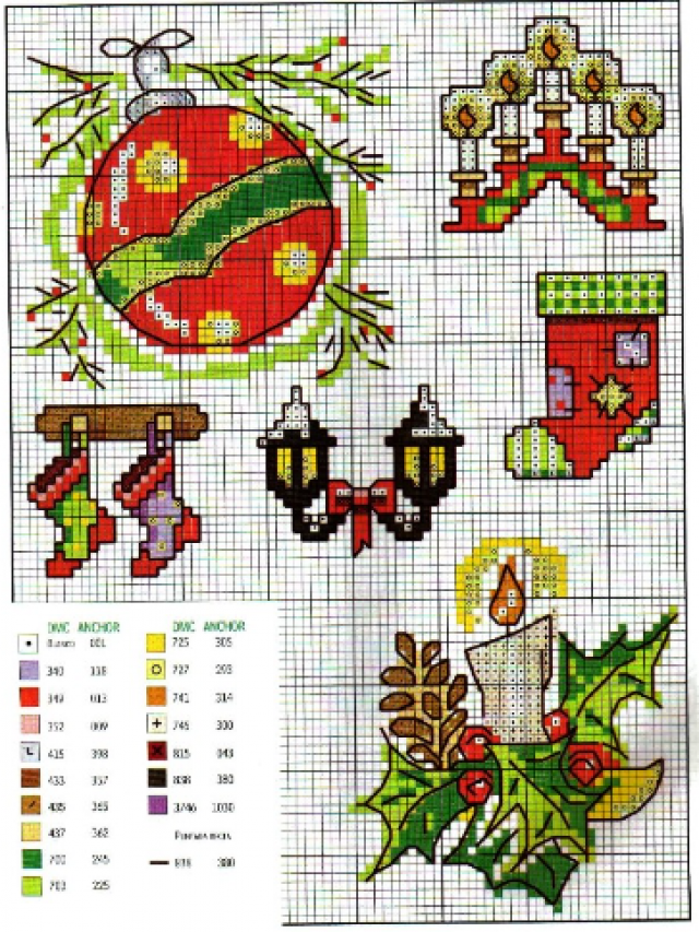 51 Gráficos de Ponto Cruz para o Natal
