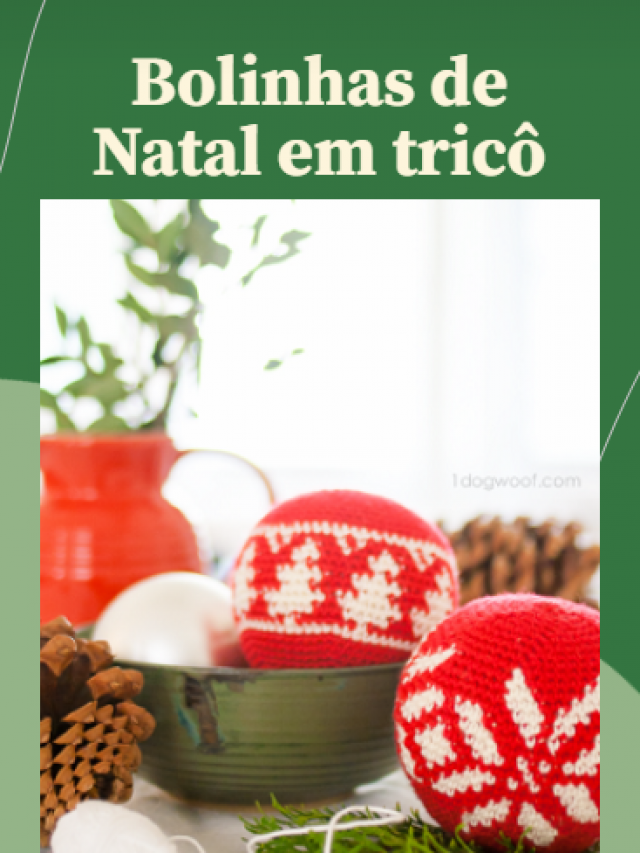 Bolinha de tricô para árvore de Natal