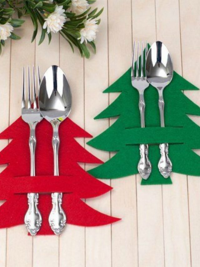 28 Porta Talheres de Natal Fáceis de Fazer