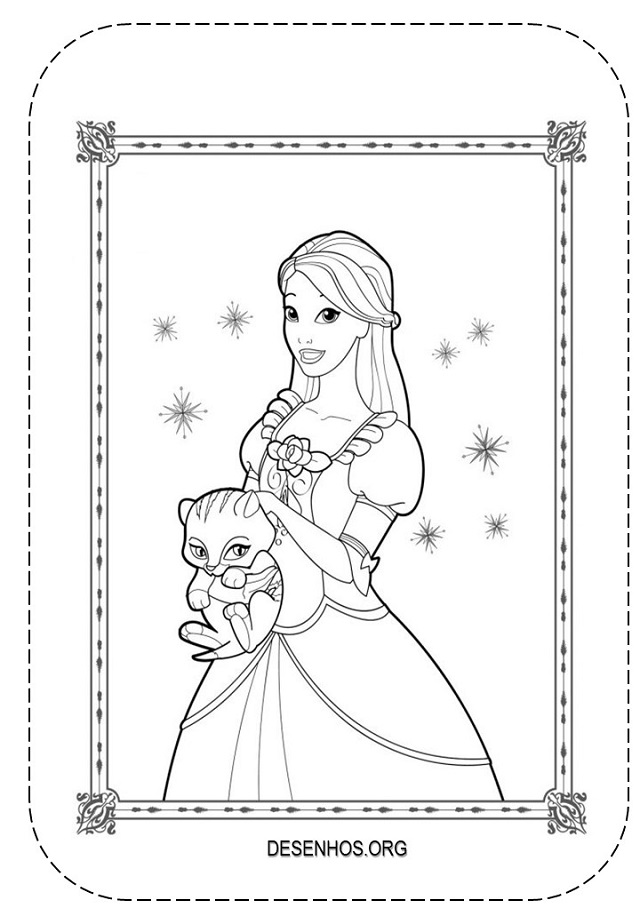 Desenho barbie princesa para colorir!