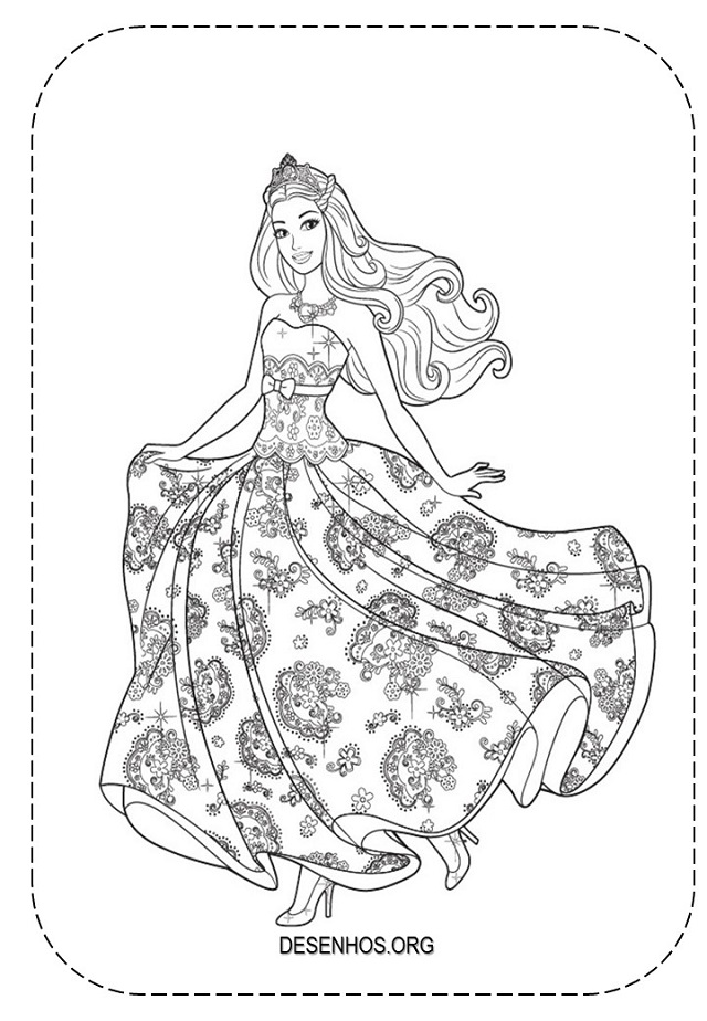 70 Desenhos da Barbie para Colorir