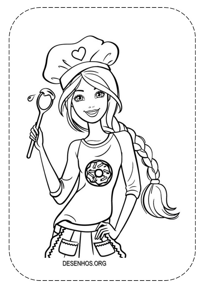 70 Desenhos da Barbie para Colorir