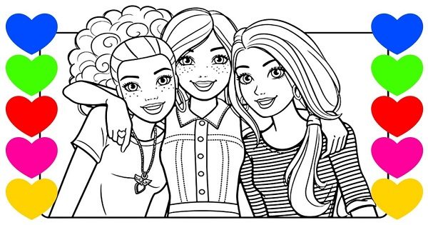 Desenhos para colorir de barbie, ken e suas amigas fadas para colorir  