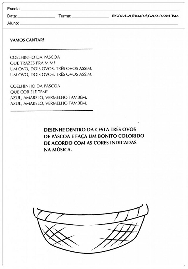 atividades de Páscoa para Educação Infantil