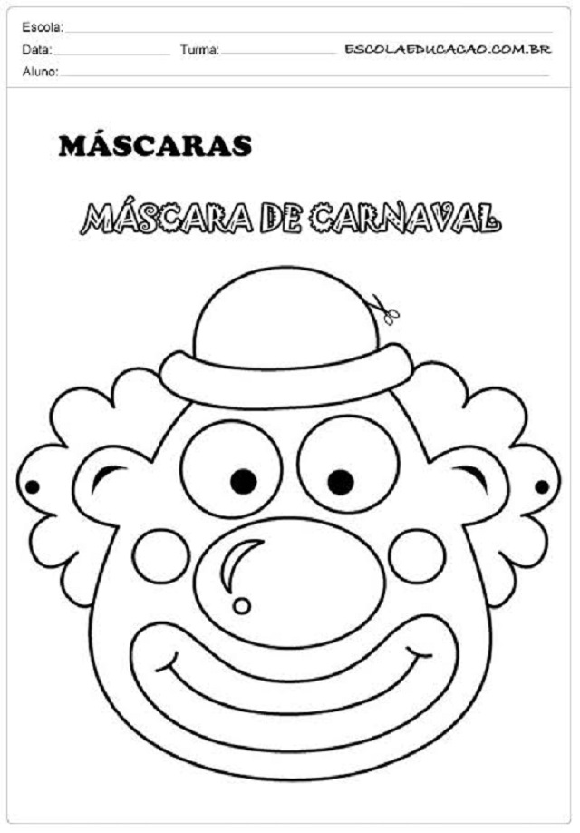 máscara de carnaval para imprimir