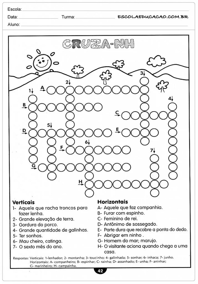 palavras cruzadas imprimir