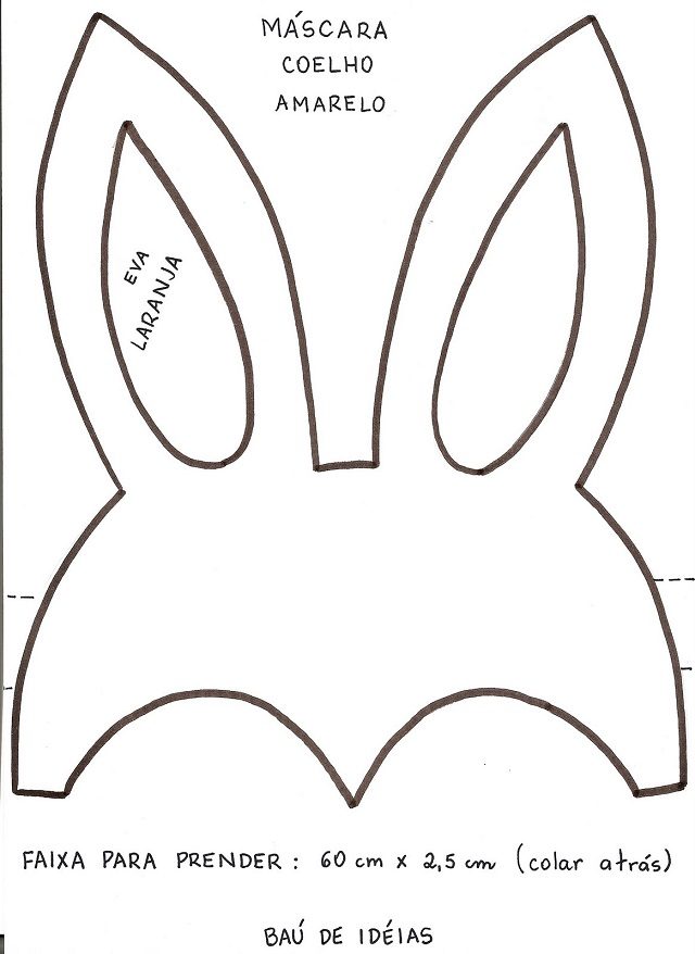 máscara de coelho para imprimir 