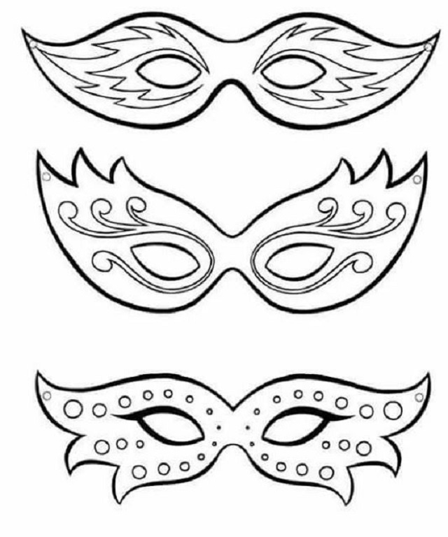 moldes de máscara de Carnaval para imprimir