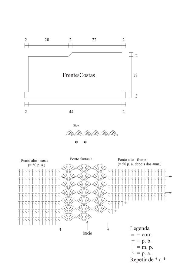 grafico short de crochê para praia