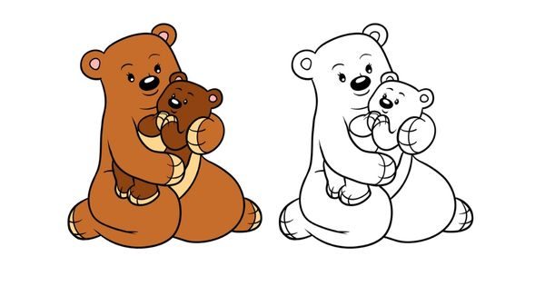 Desenhos para colorir de desenho de um urso fofo para colorir online  