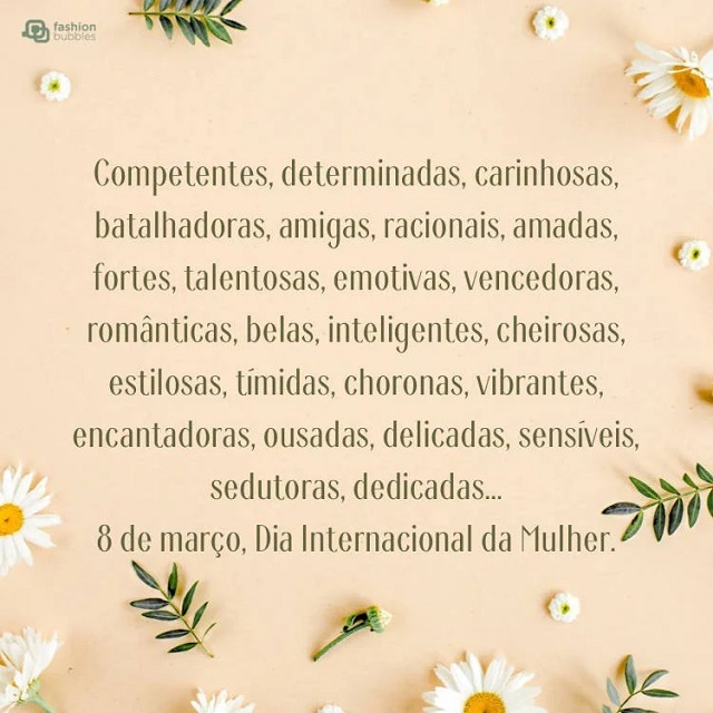 mensagem para o dia das mulheres