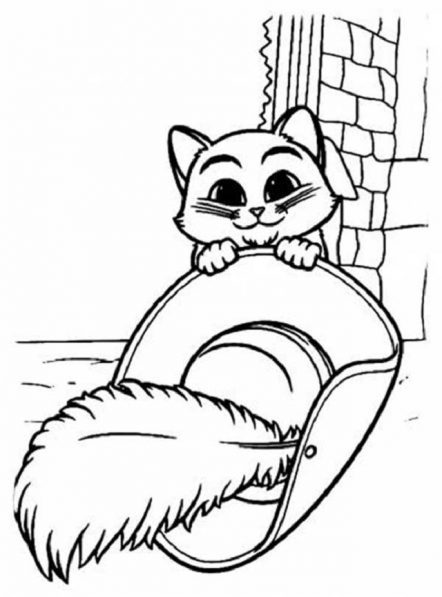 40 Desenhos do Gato de Botas para Colorir: Fácil de Baixar | Revista ...