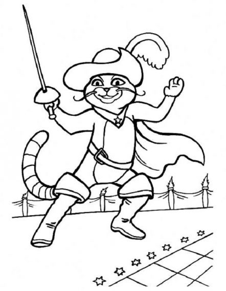 40 Desenhos do Gato de Botas para Colorir: Fácil de Baixar | Revista ...