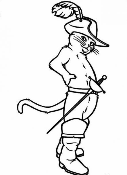 40 Desenhos do Gato de Botas para Colorir: Fácil de Baixar | Revista ...