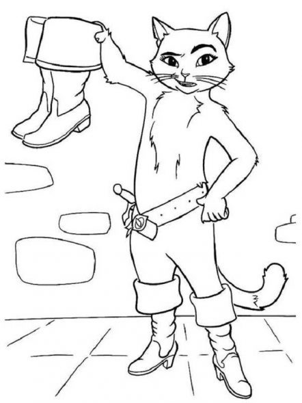 40 Desenhos do Gato de Botas para Colorir: Fácil de Baixar | Revista ...