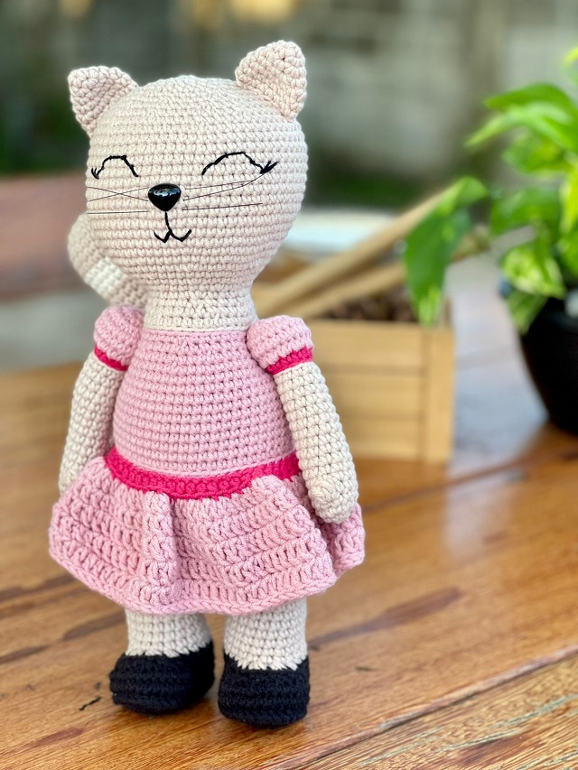 receita gato amigurumi 