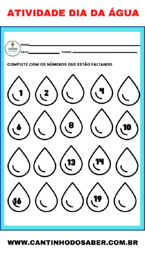 atividade sobre agua educação infantil