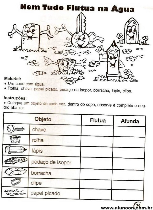 atividades dia da agua 4 ano