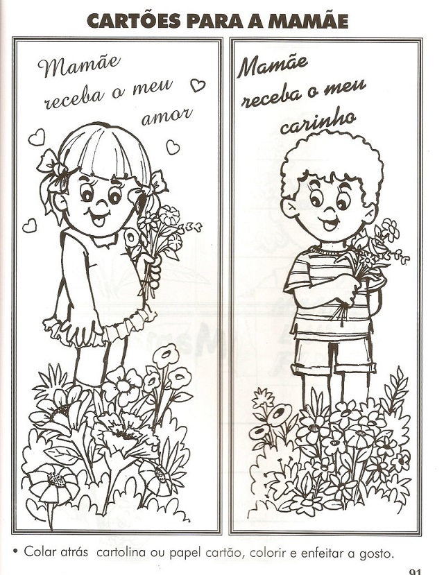 Páginas para colorir para crianças página a4 tema do dia das mães