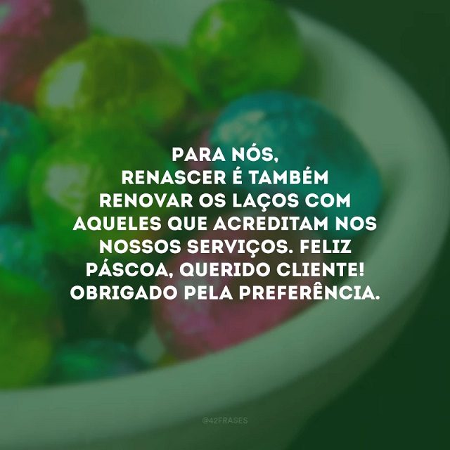 feliz pascoa para clientes