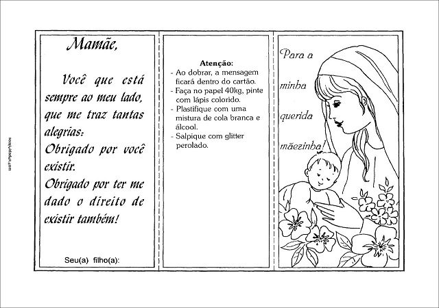 cartão para o dia das mães para imprimir