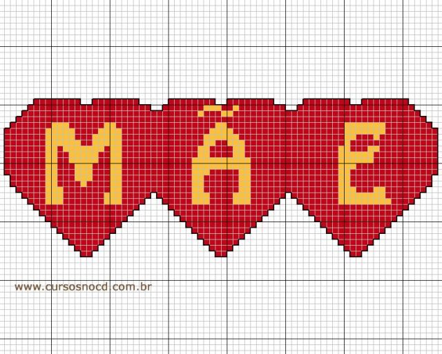 graficos de ponto cruz dia das maes