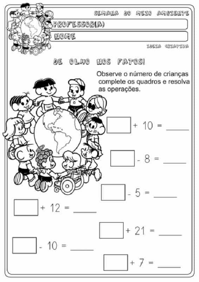 atividade reciclagem educação infantil