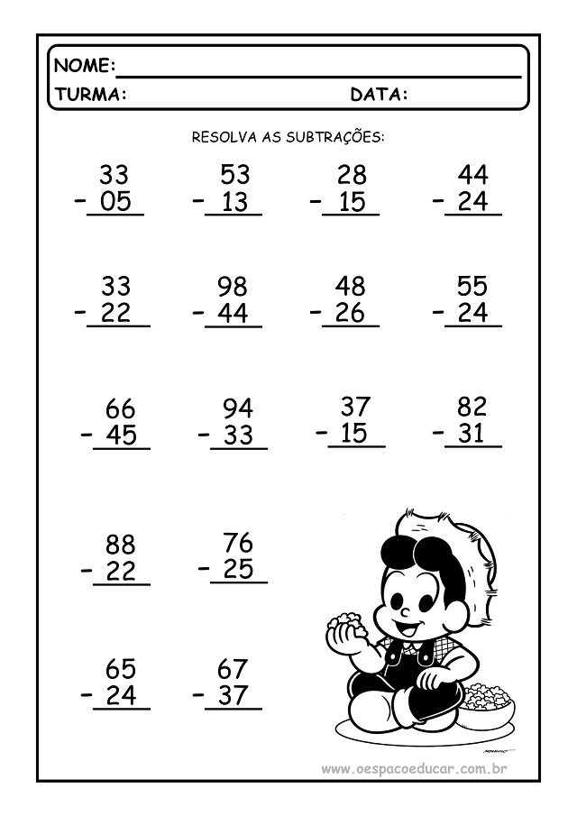 Atividades de Matematica Para Educação Infantil - Adição - 2º ANO -  Exercício 1