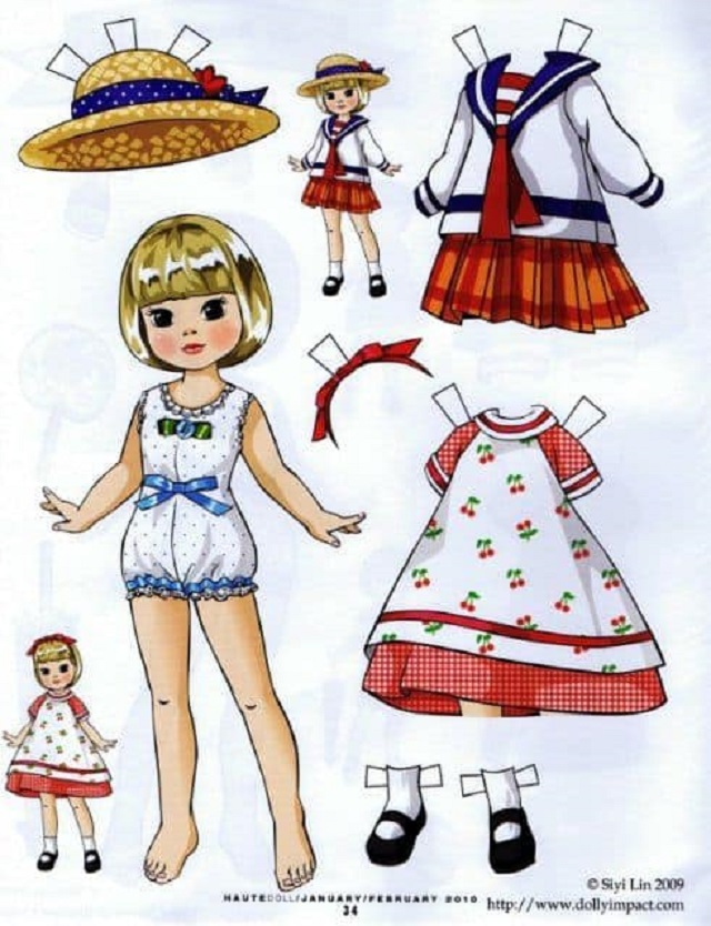 Image result for bonecas de papel para imprimir com muitas roupas