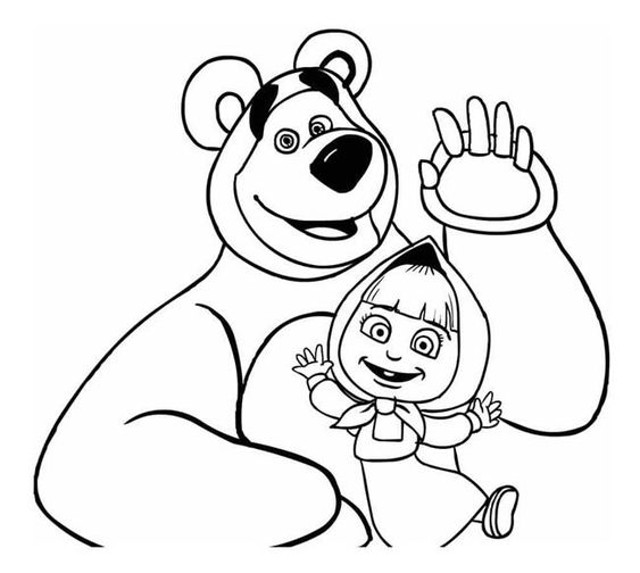 desenho masha e o urso para colorir