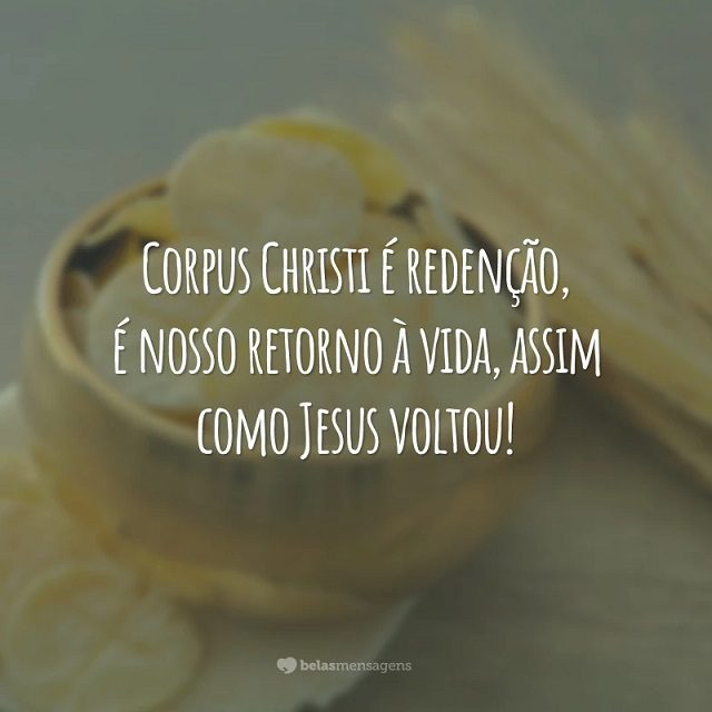 mensagem do dia de corpus christi