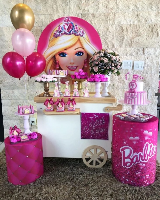 decoração de festa da barbie