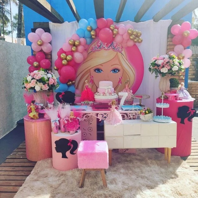 decoração de festa da barbie